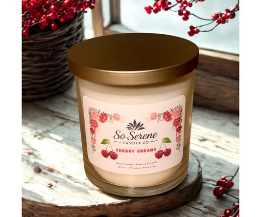 Sweet Cherry Candle – 10 oz Clear Jar 🍒