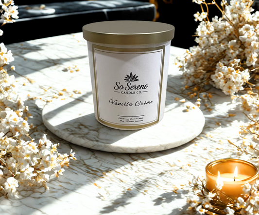 Vanilla Crème candle in a glass jar