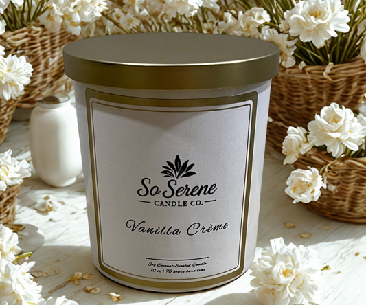 Vanilla Crème candle in a glass jar